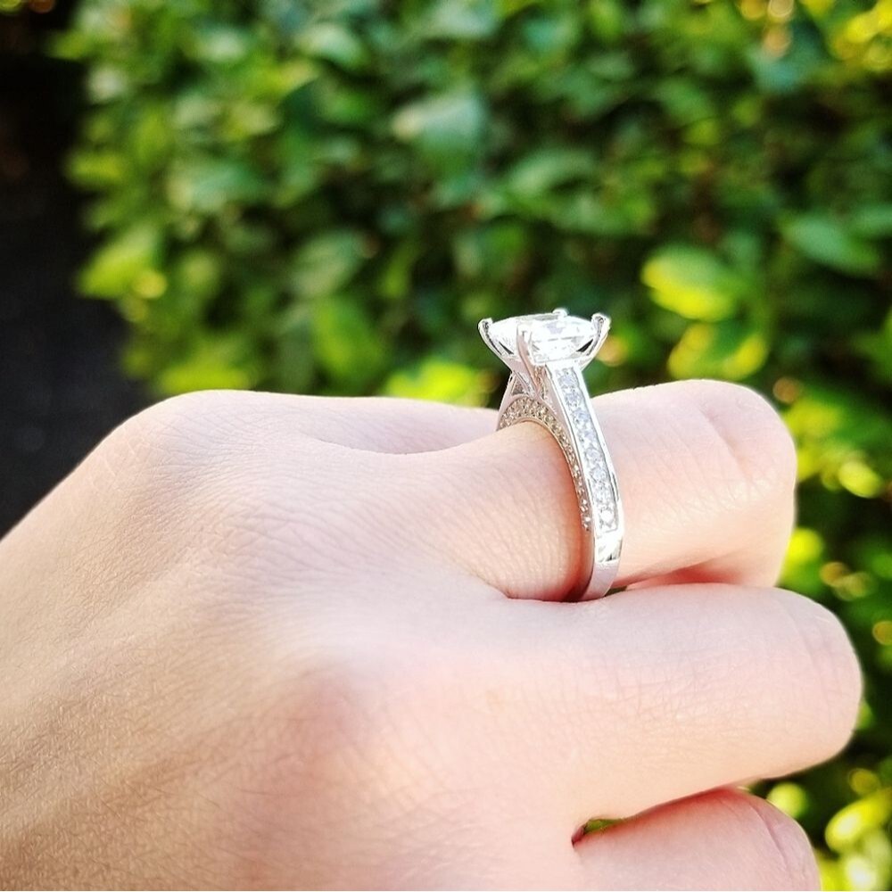 💎NEW💎 SOLID 925 SS SIMULATED DIAMOND RING - Picture 10 of 12